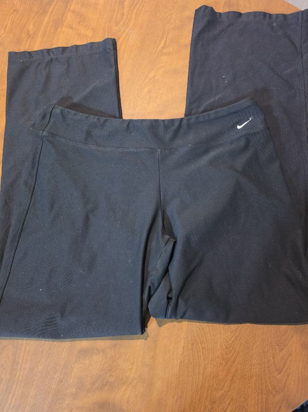 Nike Black Track Pants with White Swoosh - Picture 2 of 3